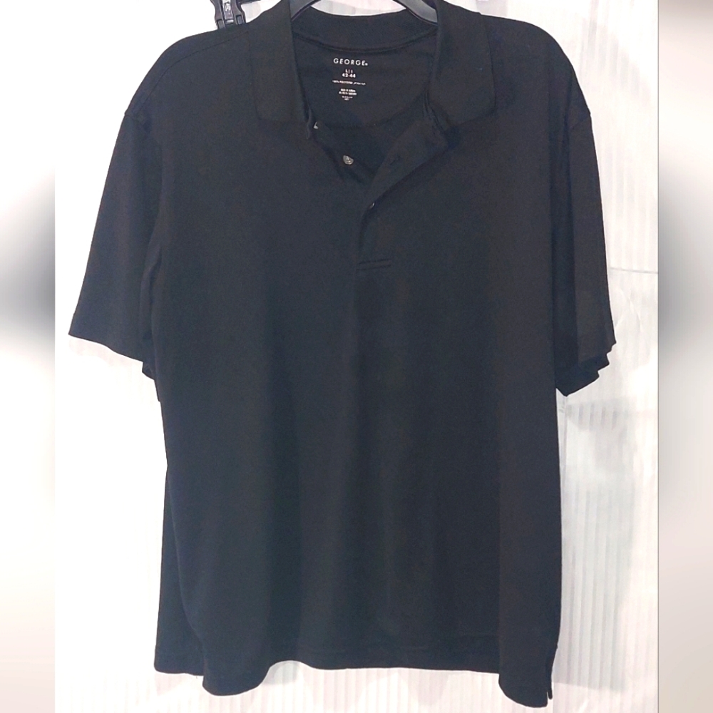 George Large Black Polo Shirt Classic Style